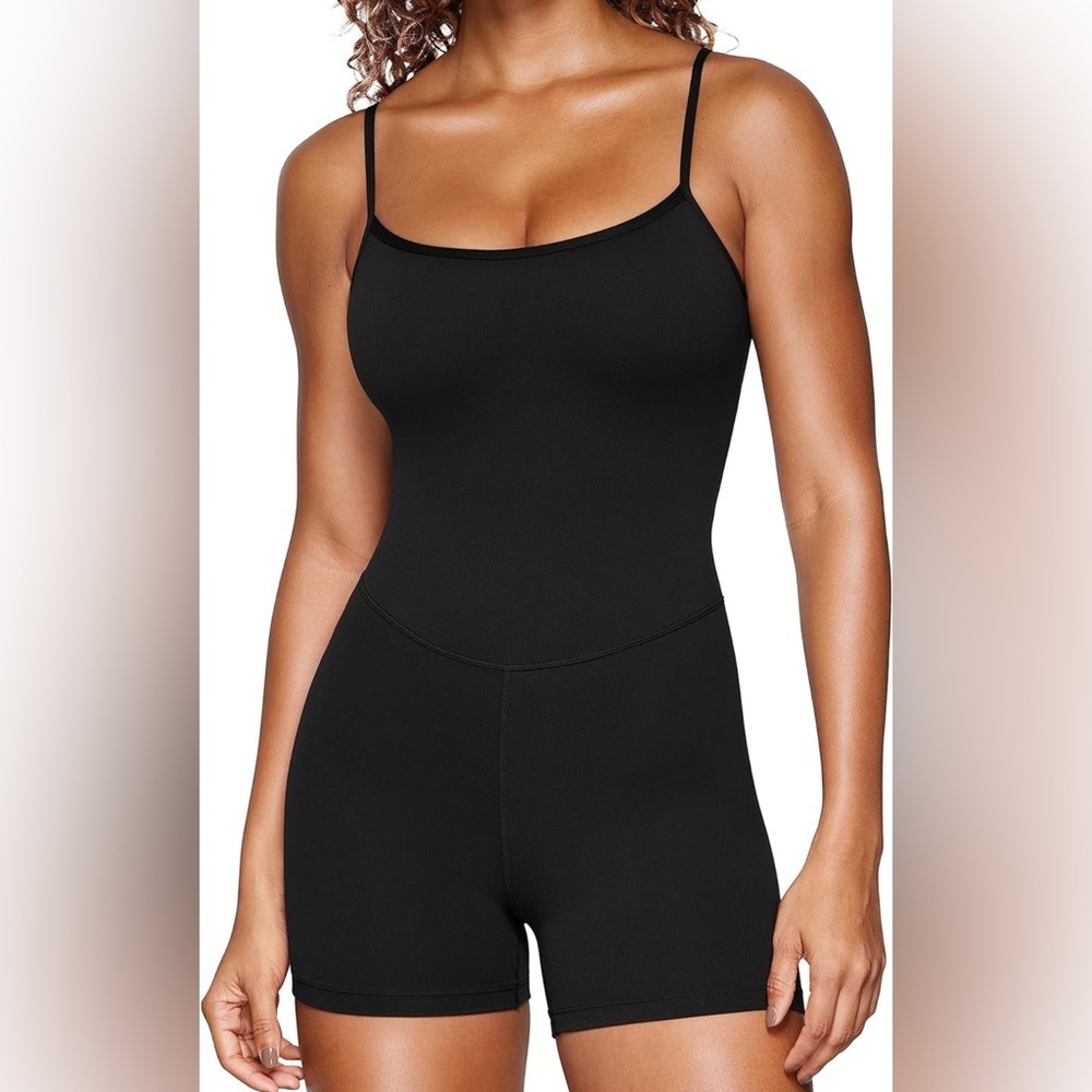 CRZ YOGA Butterluxe Athletic Rompers Adjustable Strap Padded One Piece Bodysuit